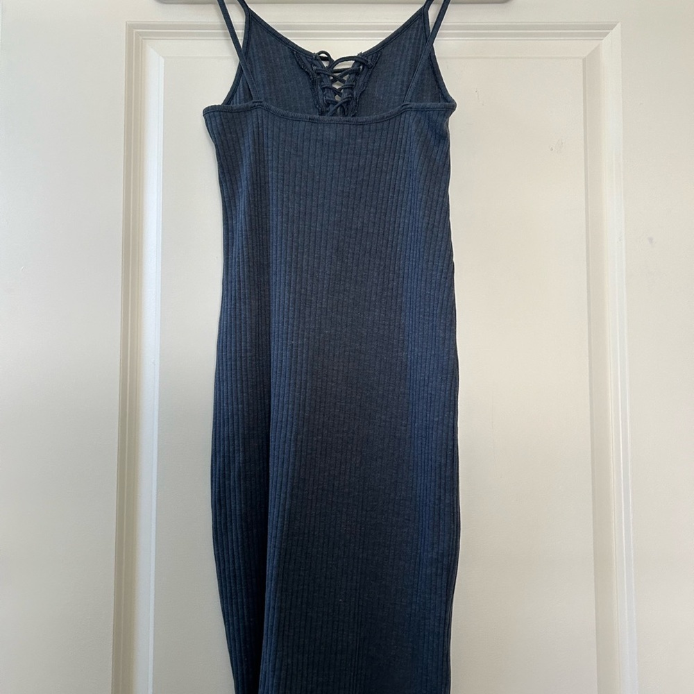 Topshop Blue Ribbed Bodycon Dress Size 8 - Picture 8 of 10